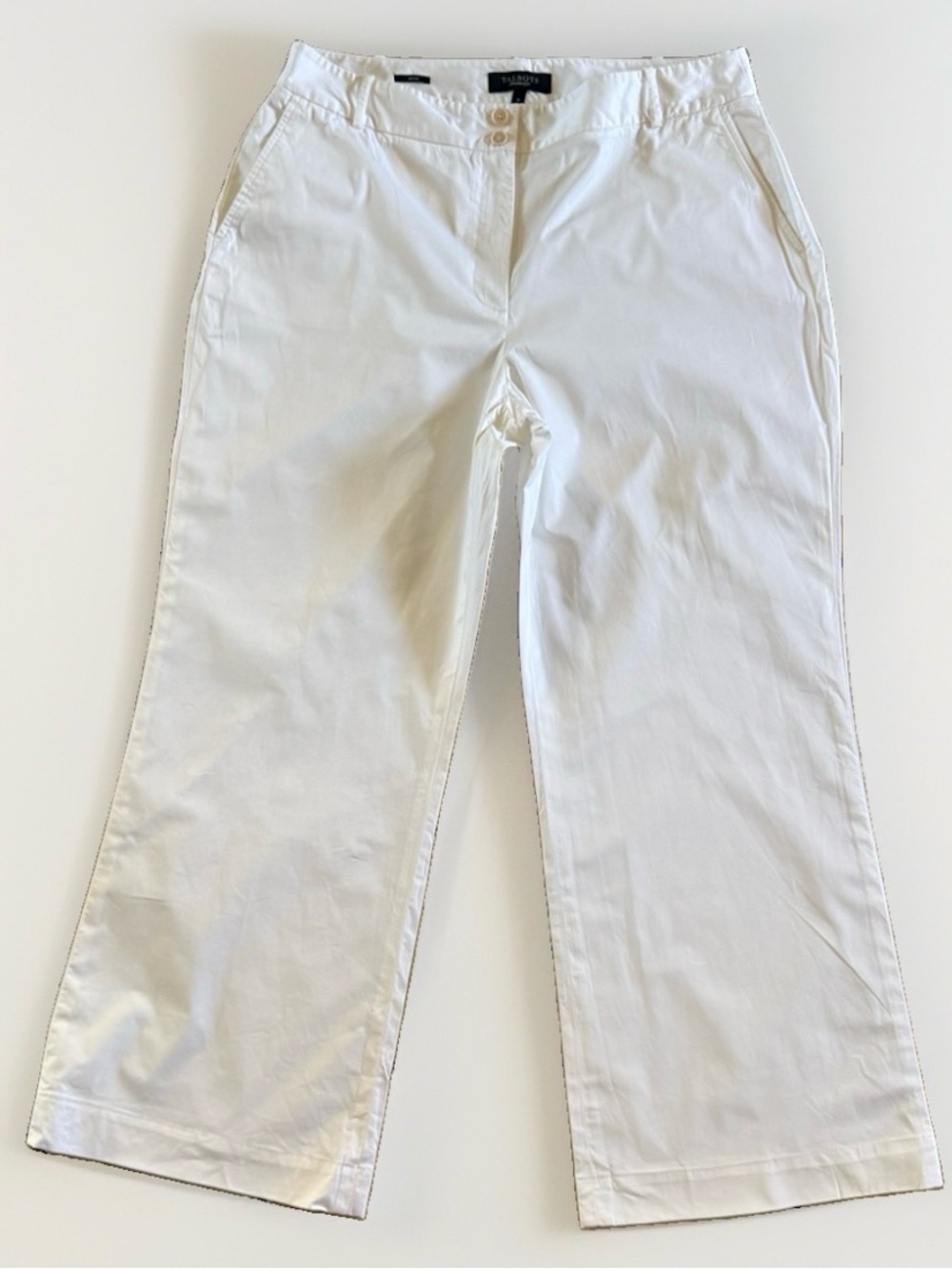 Talbots White Chatham Fit Heritage Crop Pants 16